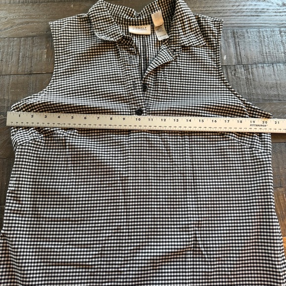 LIZ Claiborne Golf Dress Black and White Checkered Size 12 Sleeveless Midi - Picture 6 of 14